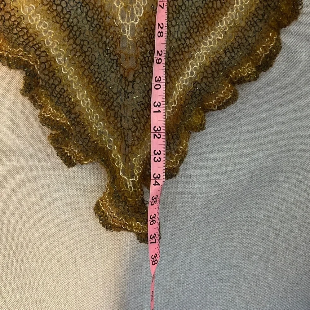 Handmade Multicolor Mohair Knit Shawl.